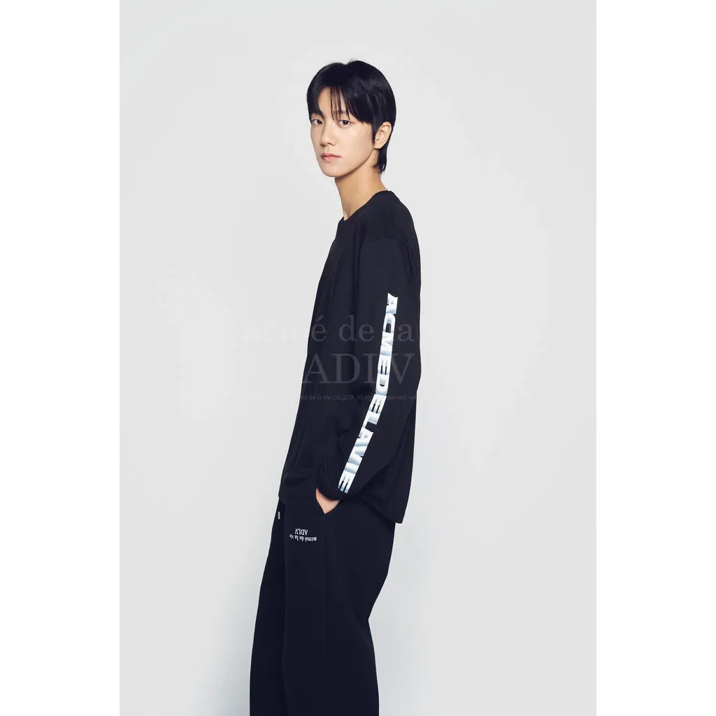 [ADLV] SLEEVE LETTERING LOGO LONG SLEEVE BLACK